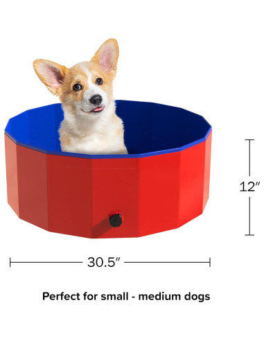 Piscina Plegable para Perros PETMAKER 30.5" Rojo