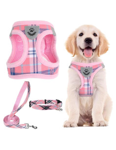 Arnés Ajustable PUPTECK para Perros Pequeños y Medianos Rosa S