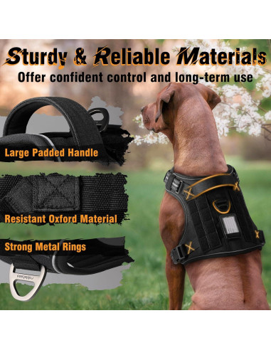 Arnés para Perros Rabbitgoo XL Negro Ajustable y Reflectante