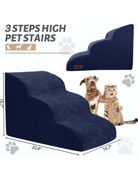 Escalera para Perros Aodisman 3 Pasos 40,64 cm Azul Escalera para Perros Aodisman 3 Pasos 40,64 cm Azul