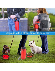Botella de Agua y Comida para Perros Guardians 2 en 1 Rojo 2