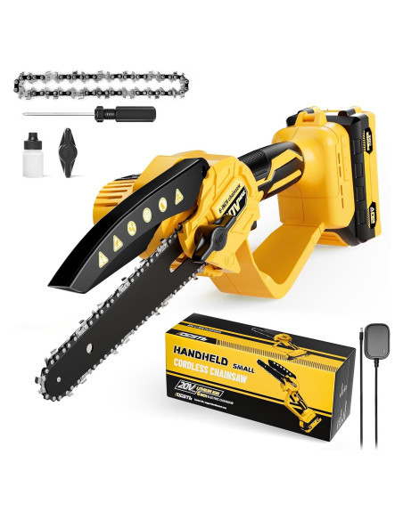 Mini Motosierra Inalámbrica FUHAUS 6" 20V MAX con Batería Mini Motosierra Inalámbrica FUHAUS 6" 20V MAX con Batería