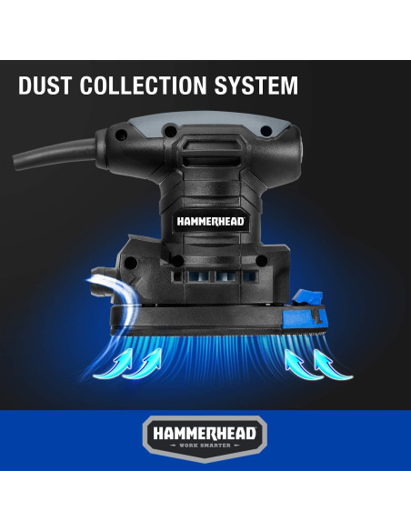 Lijadora de Detalle Hammerhead HADS014 1.4A 12 Piezas Papel Lija