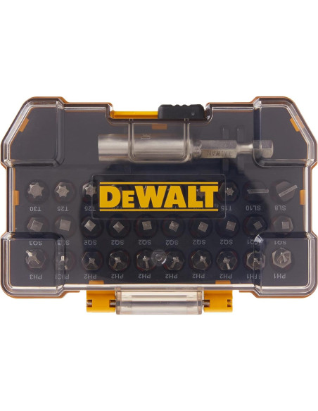 Juego de Destornilladores DEWALT DWAX100, 31 Piezas, Acero S2 Juego de Destornilladores DEWALT DWAX100, 31 Piezas, Acero S2