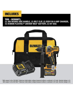 Taladro de Percusión Inalámbrico DEWALT 20V MAX DCD999T1 2