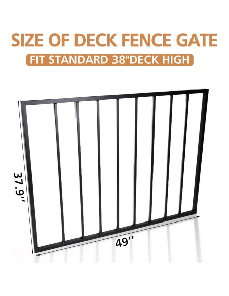 Kit Puerta de Cerca para Deck JTZFD 109.2x12.7 cm Negro Kit Puerta de Cerca para Deck JTZFD 109.2x12.7 cm Negro