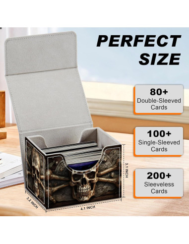 Caja de Almacenamiento de Cartas DEGDFSGR - Calavera Pirata