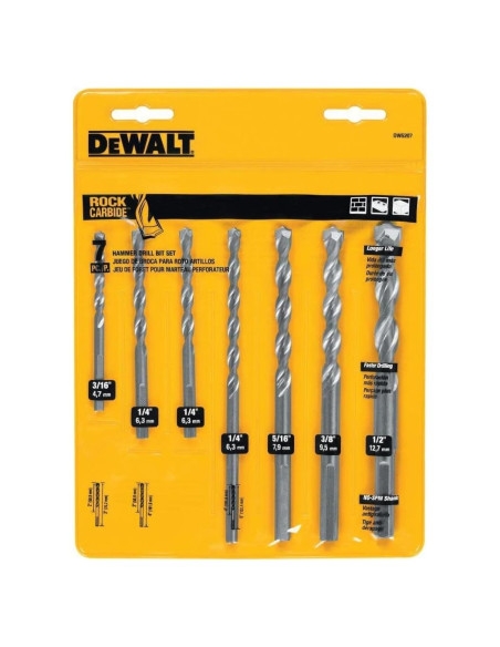Juego de Brocas para Masonería DEWALT DW5207, 7 Piezas Juego de Brocas para Masonería DEWALT DW5207, 7 Piezas