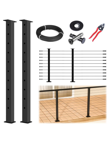 Kit de Barandilla de Cable Muzata Modular 5-10 pies 36" Kit de Barandilla de Cable Muzata Modular 5-10 pies 36"