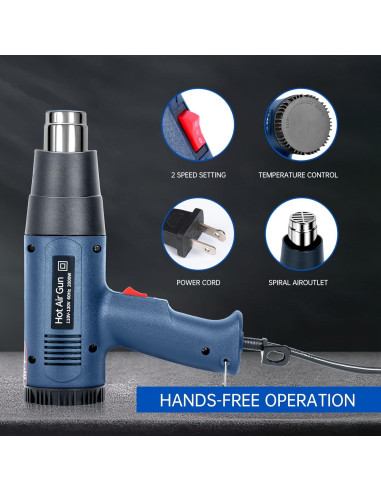Pistola de Calor 1800W R-PACK Digital 50-650C 4 Boquillas