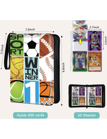 Carpeta de Cartas Coleccionables Mtrwup PU 400 Bolsillos Carpeta de Cartas Coleccionables Mtrwup PU 400 Bolsillos