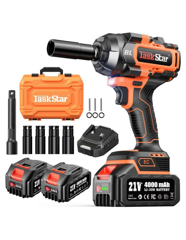 Llave de impacto inalámbrica TaskStar 1500 Nm con 2 baterías