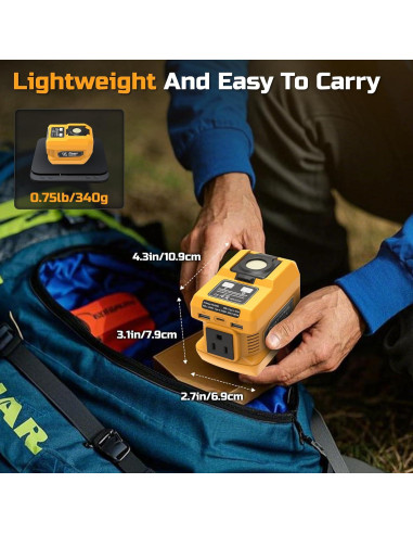 Inversor de Potencia 220W PlantPalGear para Batería Dewalt 20V