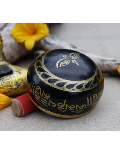 Juego de Cuencos Tibetanos Lungta Imports - Mediano Negro 11.4 cm