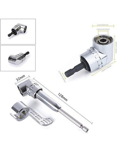 Extensión de ángulo recto 105 Sagsro 1/4" 295mm acero inoxidable Extensión de ángulo recto 105 Sagsro 1/4" 295mm acero inoxidable