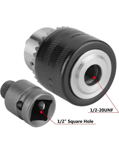 Adaptador Chuck de Taladro Mesee 1.5-13mm con Llave y Punta