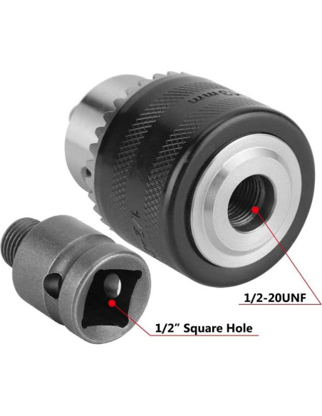 Adaptador Chuck de Taladro Mesee 1.5-13mm con Llave y Punta Adaptador Chuck de Taladro Mesee 1.5-13mm con Llave y Punta
