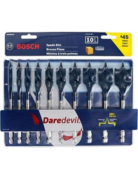 Juego de Brocas de Espada Bosch DSB5010 - 10 Piezas, Óxido Negro Juego de Brocas de Espada Bosch DSB5010 - 10 Piezas, Óxido Negro