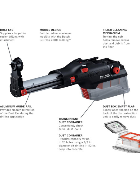 Extractor de Polvo Bosch GDE28D SDS-plus 18V HEPA Extractor de Polvo Bosch GDE28D SDS-plus 18V HEPA