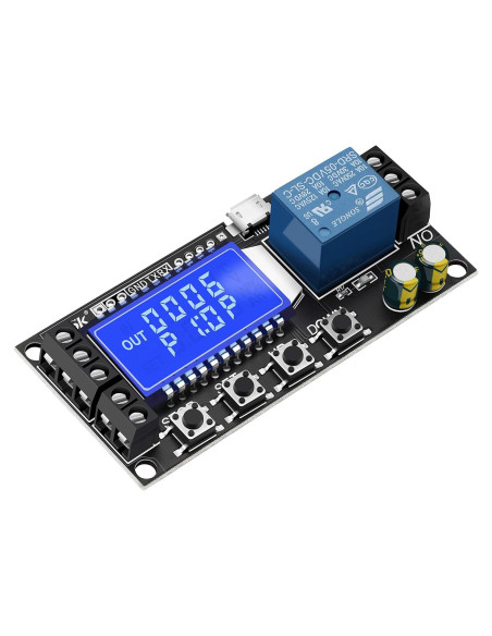Relé de Retardo de Tiempo DROK 5V/12V/24V Ajustable LCD Relé de Retardo de Tiempo DROK 5V/12V/24V Ajustable LCD