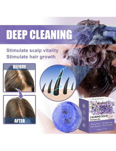 Paquete de 2 Jabones Sólidos de Champú Lavanda DBEAUTYM