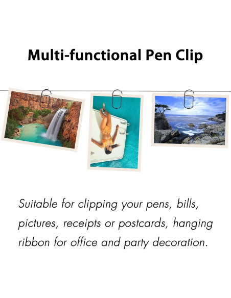Clip de bolígrafo Wisdompro, acero inoxidable, paquete de 12 Clip de bolígrafo Wisdompro, acero inoxidable, paquete de 12