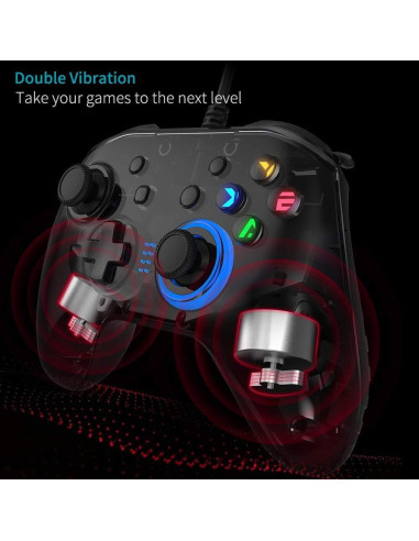 Controlador de Juego Con Cable LASA para PC y PS3 - 2m USB