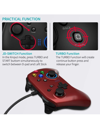 Controlador de Juego Con Cable LASA para PC y PS3 - 2m USB