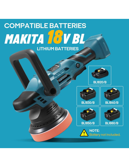 Pulidora Inalámbrica ZUYIYI 5" 900W para Detallado de Autos Pulidora Inalámbrica ZUYIYI 5" 900W para Detallado de Autos