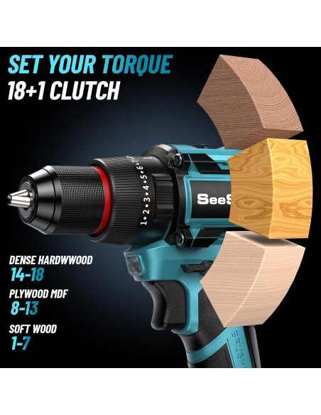 Kit Taladro Inalámbrico SEESII 21V Max con Destornillador Kit Taladro Inalámbrico SEESII 21V Max con Destornillador