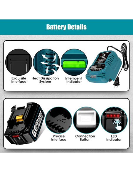 Combo Batería y Cargador 6.0Ah 18V Makita OGJUNX Combo Batería y Cargador 6.0Ah 18V Makita OGJUNX