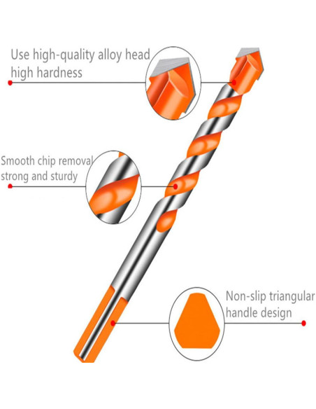Juego de Brocas de Carburo YSF 7 Piezas para Cerámica y Concreto Juego de Brocas de Carburo YSF 7 Piezas para Cerámica y Concreto