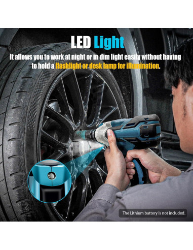 Llave de impacto inalámbrica HIYTCU 21V 320Nm con 6 manguitos