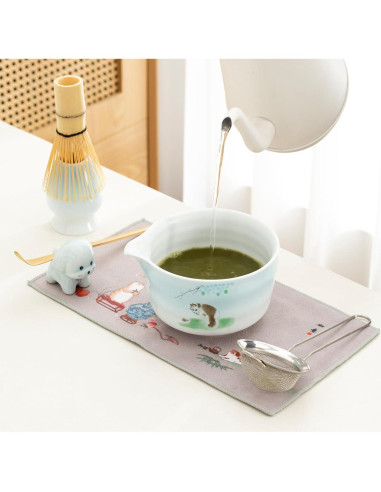 Juego de té de matcha 7 piezas Lavzpqmnr - Tazón cerámica 520ml