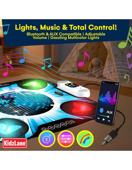 Alfombra de Baile Iluminada Kidzlane - Bluetooth y AUX - 3 Juegos Alfombra de Baile Iluminada Kidzlane - Bluetooth y AUX - 3 Juegos