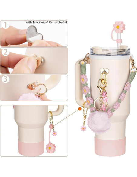 Accesorios para Vaso Stanley NancyL - Correa, Tapón y Charms Accesorios para Vaso Stanley NancyL - Correa, Tapón y Charms