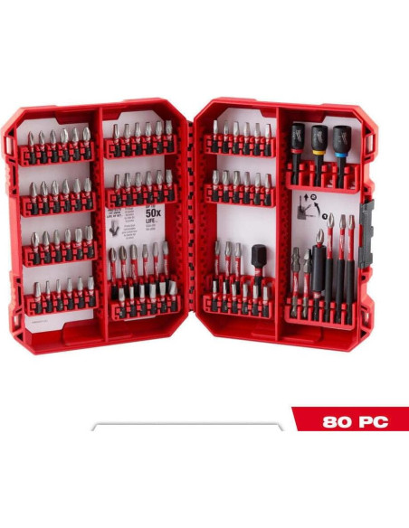 Conjunto de Brocas de Impacto Milwaukee Shockwave 80 Piezas Conjunto de Brocas de Impacto Milwaukee Shockwave 80 Piezas