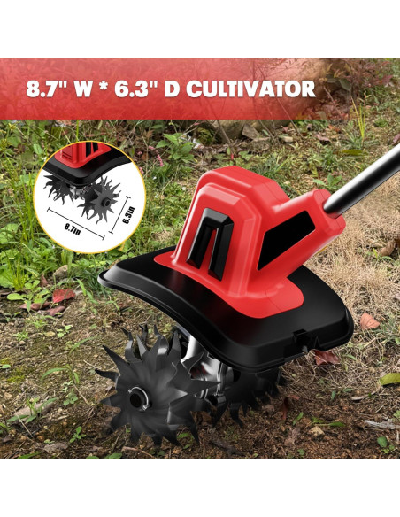 Cultivador de Jardín Inalámbrico MaxMore 18V 300W 48 Púas Cultivador de Jardín Inalámbrico MaxMore 18V 300W 48 Púas