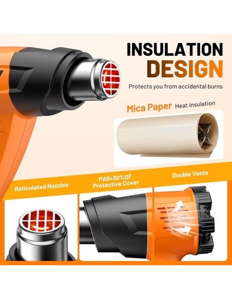 Pistola de Calor SEEKONE 1800W con Control de Temperatura Pistola de Calor SEEKONE 1800W con Control de Temperatura