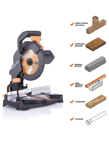 Sierra Ingletadora Compuesta Evolution R210CMS 1200W Multi-Material