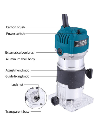 Fresadora de Madera AKYPACH 800W 30000RPM Azul