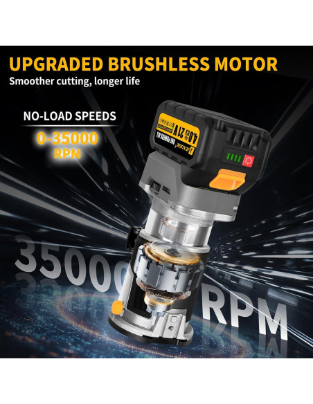 Fresadora Inalámbrica JEXUGK 21V con 2 Baterías 4.0Ah y 20 Brocas Fresadora Inalámbrica JEXUGK 21V con 2 Baterías 4.0Ah y 20 Brocas