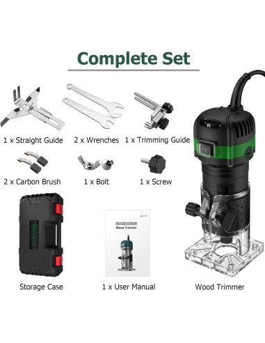 Recortadora de Madera JiGiU 800W 28000RPM 6 Velocidades