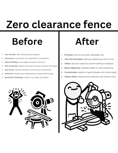 Cerca de Cero Clearance Carve Tech para Sierra Ingletadora DW716 Cerca de Cero Clearance Carve Tech para Sierra Ingletadora DW716