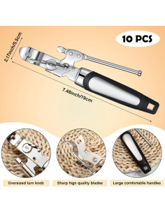 Abrelatas Manual Gisafai 10 Pcs con Mango Antideslizante 2