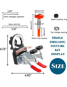 Plantilla de bisagra oculta Acshio 35 mm ajustable para madera 2