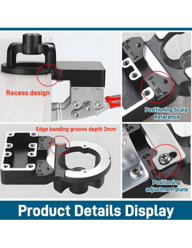 Plantilla de bisagra oculta Acshio 35 mm ajustable para madera