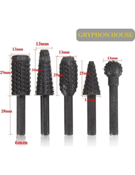 Juego de Brocas Rotativas 5PCS GRYPHON HOUSE 1/4" para Carpintería Juego de Brocas Rotativas 5PCS GRYPHON HOUSE 1/4" para Carpintería