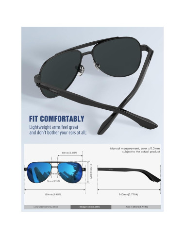 Gafas de sol LUENX Aviador Polarizadas UV400 para Hombre