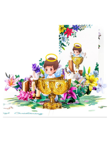 Tarjeta Pop Up Bautismo Niños CNLITIHEKA 3D con Sobre Tarjeta Pop Up Bautismo Niños CNLITIHEKA 3D con Sobre